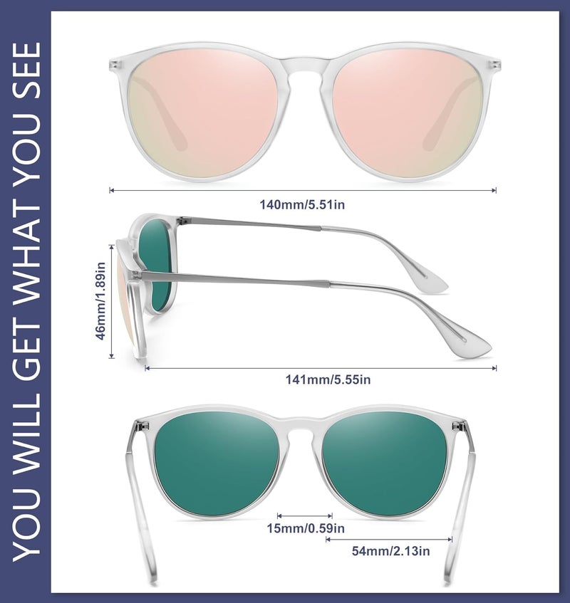 WOWSUN Retro sunglasses womens 2024 trendy round classic glasses - Image 5